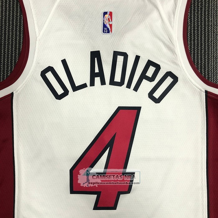 Camiseta Miami Heat Victor Oladipo NO 4 Association 2021-22 Blanco